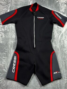 Cressi Playa 2.5mm Shorty Wetsuit Mens XL/5 Zip Neoprene Scuba Diving Snorkeling